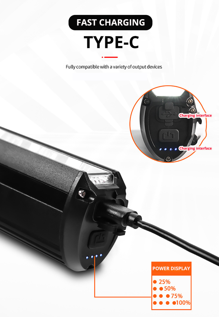 LED lampka rowerowa z funkcją powerbanku - LumiMax