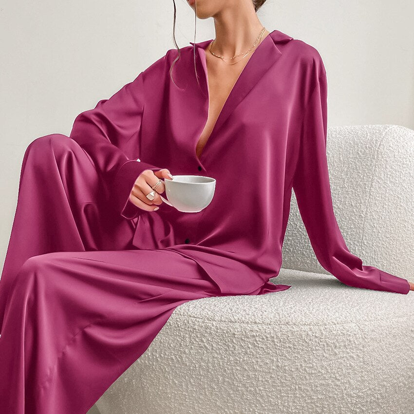 Women's Satin Pajama Set – Isabella