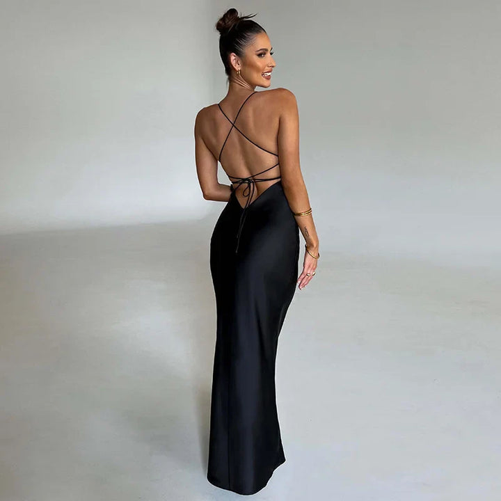 Solid Maxi Dress with Side Slit – Nayla