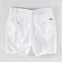 Men's Linen-Cotton Shorts with Button Closure - Sandro