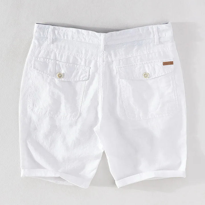 Men's Linen-Cotton Shorts with Button Closure - Sandro