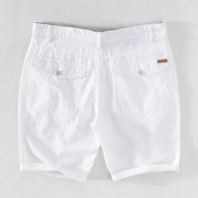 Men's Linen-Cotton Shorts with Button Closure - Sandro