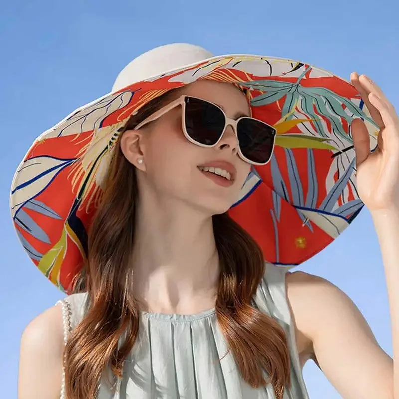 Reversible Cotton Sun Hat with Wide Brim – Liora