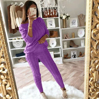 Two-Piece Women's Knit Tracksuit for Autumn & Winter – Isaline