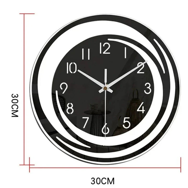 Moderne Zwarte Wandklok van Acryl - ScandiTime