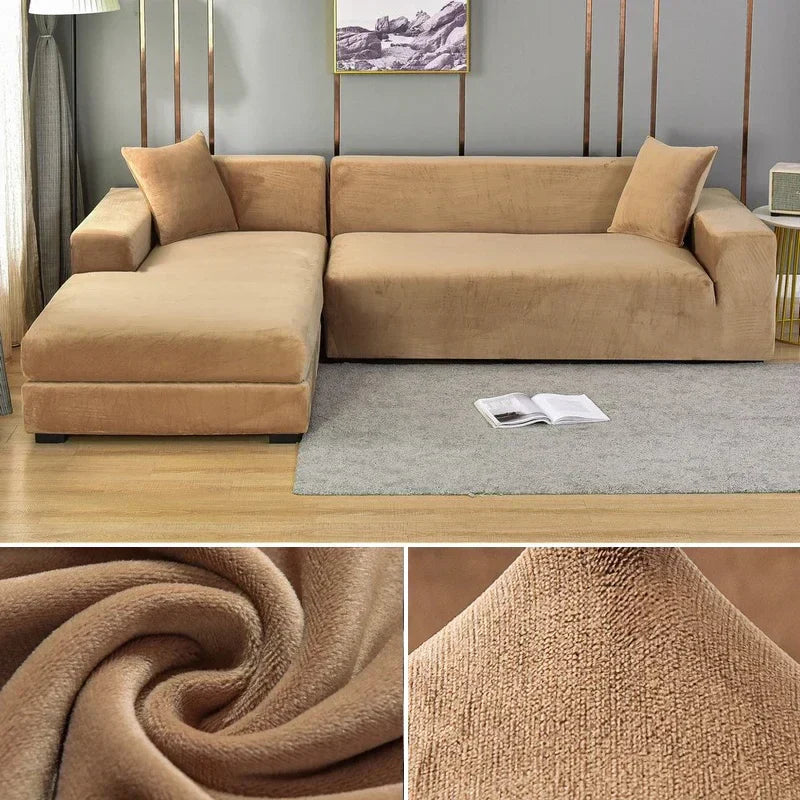 Stretch Velvet Sofa Cover with Luxury Finish – Sofina