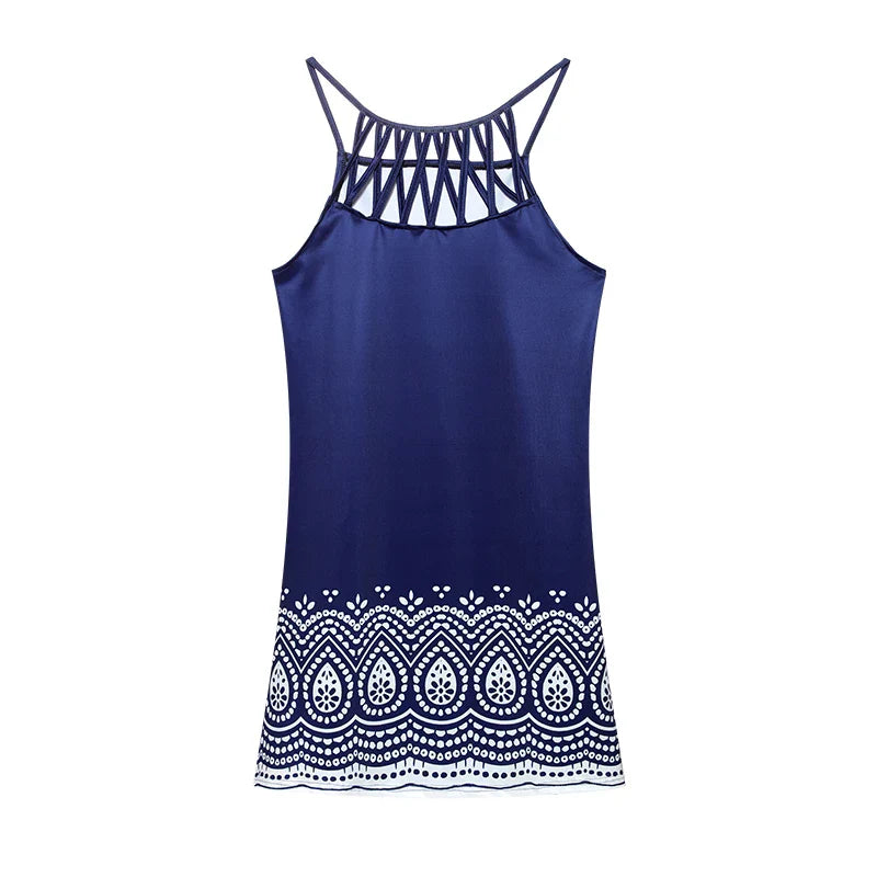 Zomer-tuniek jurk met etnische print en spaghettibandjes – Kiara