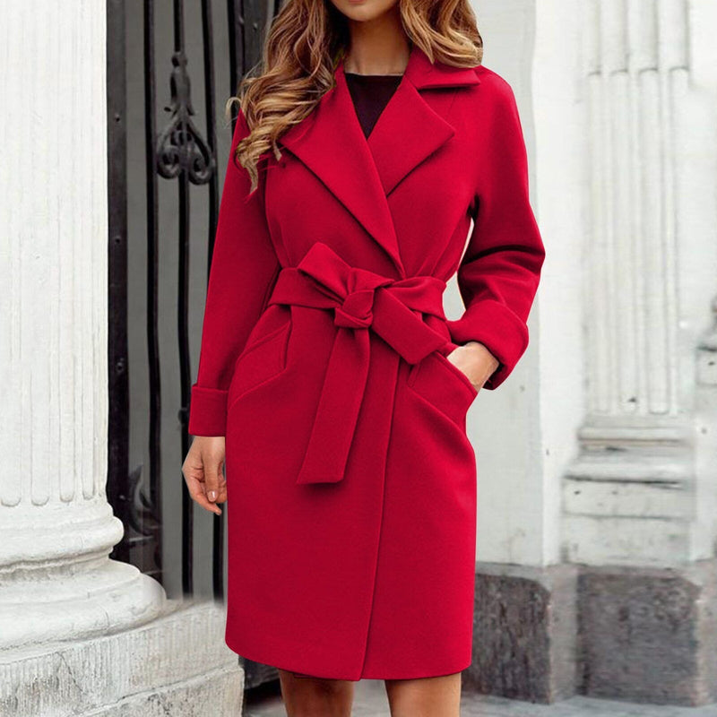 Lange Dames Trenchcoat Winterjas - Sienna