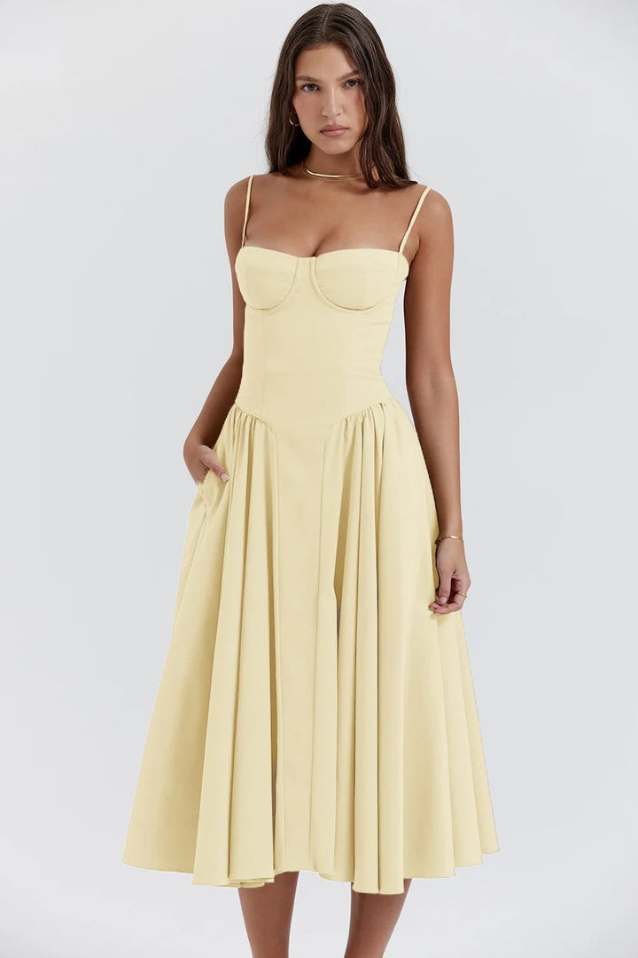 Summer Dress with Sweetheart Neckline – Elvira