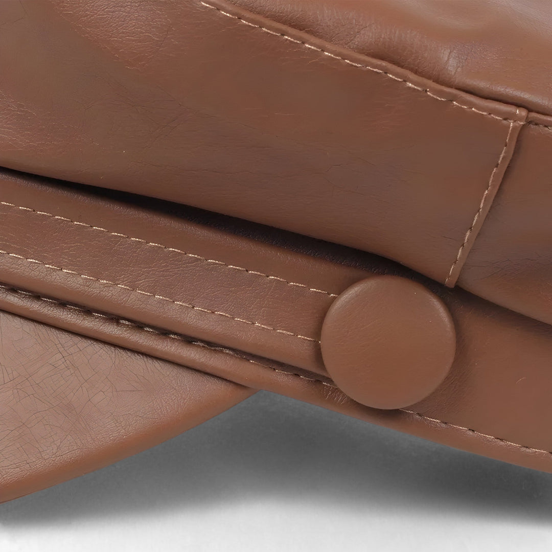 Octagonal Women's Captain's Cap in PU Leather – Valence
