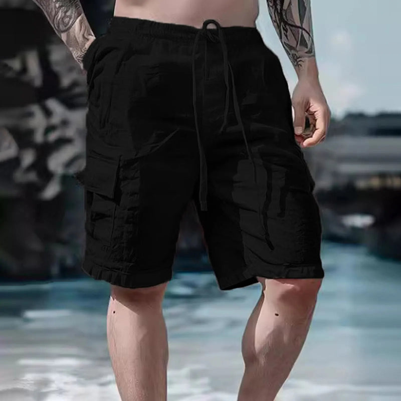 Luchtige Linnen Herenshorts met Wijde Pijpen en Koordsluiting - Silas
