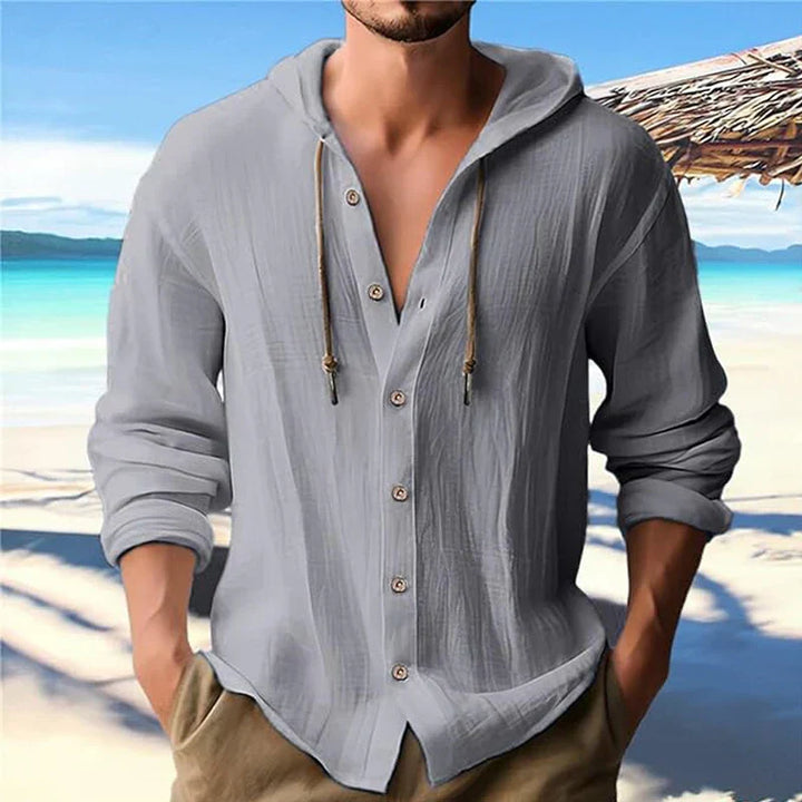 Breathable & Light Linen Men's Shirt with Hood – Malik