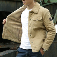 Rugged Men's Jacket with Fur Collar – Lars