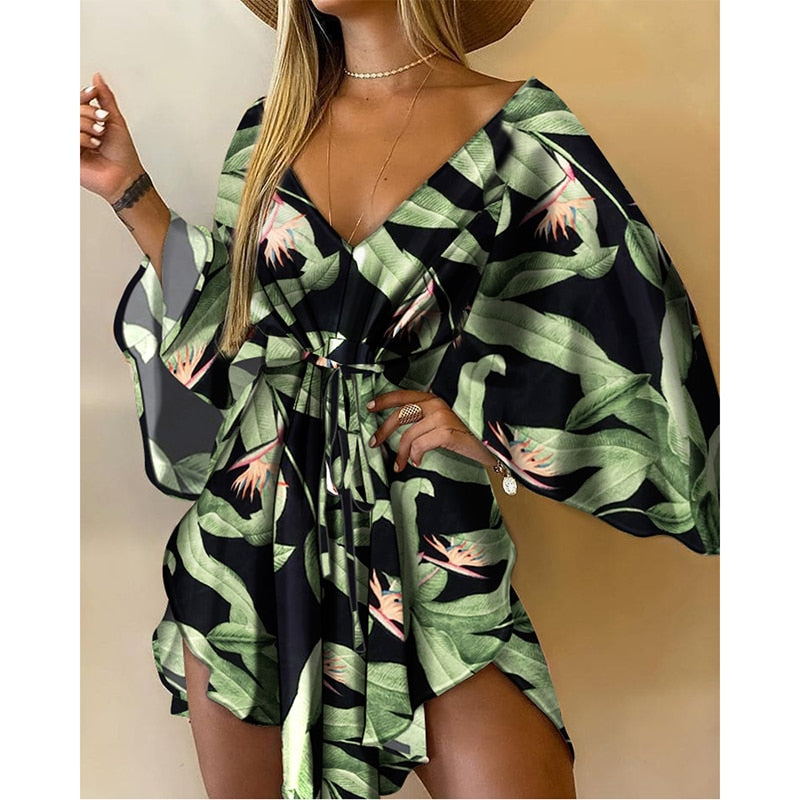 Mini Dress with Batwing Sleeves – Marit