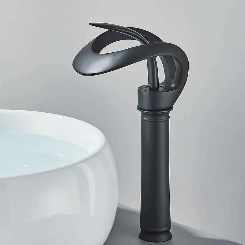 Brass Bathroom Faucet with Waterfall Spout - Flowarc