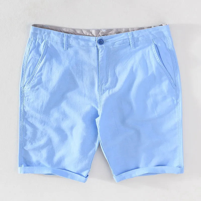 Men's Linen-Cotton Shorts with Button Closure - Sandro