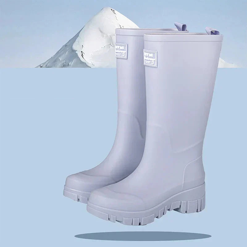 Dames Chelsea Regenlaarzen waterdicht met blokhak & profielzool – Saphira