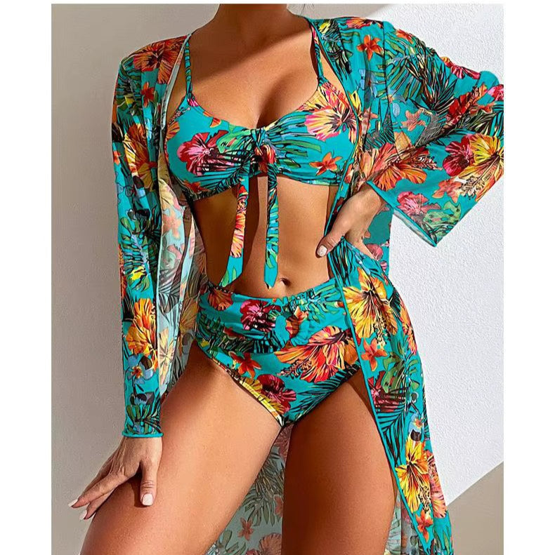 Bikini Set with High Waist and Cover-Up – Amira