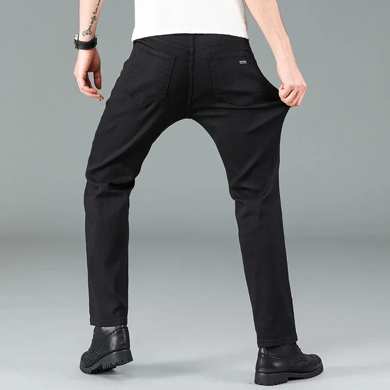 Zwarte Heren Stretch Straight Fit Jeans – Milan