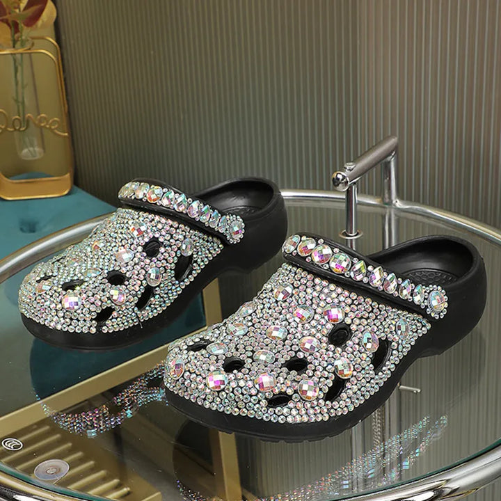 Sandalias de verano para mujer de EVA con adornos de cristal – Alviera