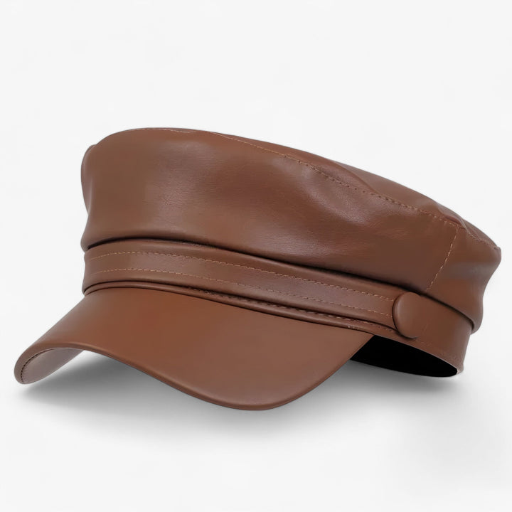 Octagonal Women's Captain's Cap in PU Leather – Valence