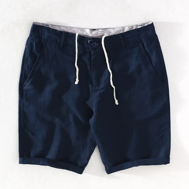 Men's Linen-Cotton Shorts with Button Closure - Sandro