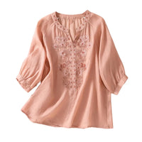 Embroidered Women's Summer Cotton Blouse – Ysolde