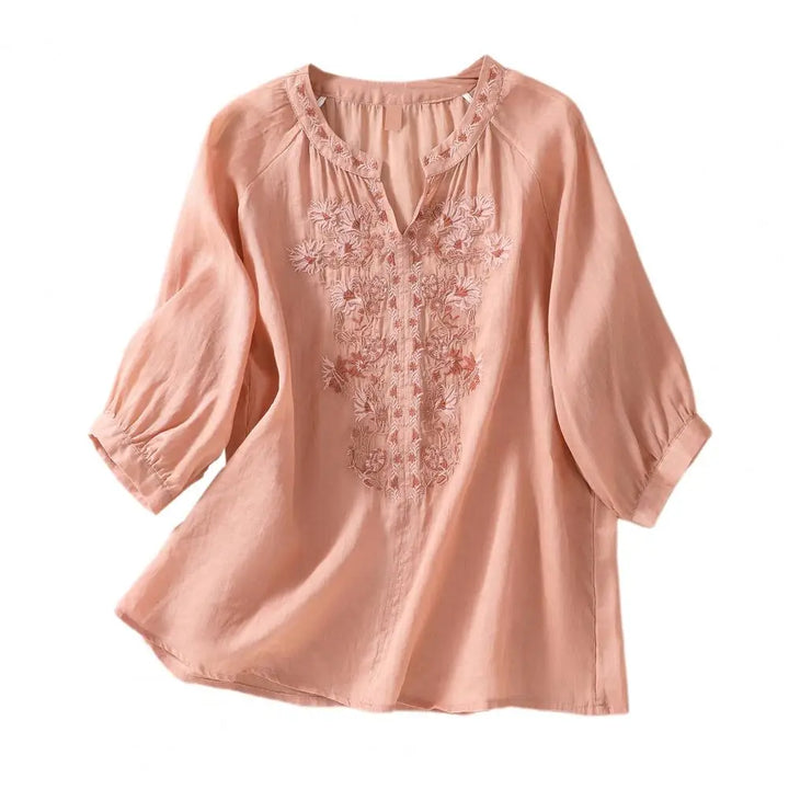 Embroidered Women's Summer Cotton Blouse – Ysolde