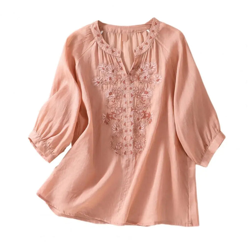 Embroidered Women's Summer Cotton Blouse – Ysolde