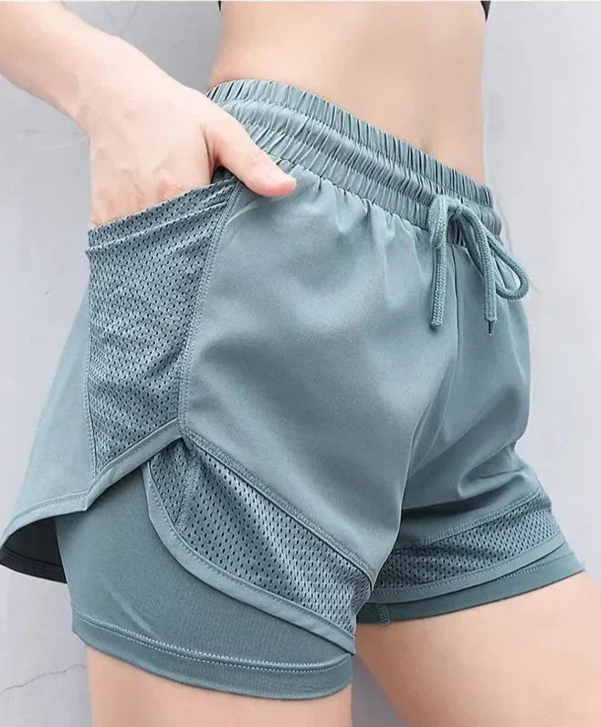 Ademend & szybkoschnące damskie szorty fitness z wysokim stanem – Mira