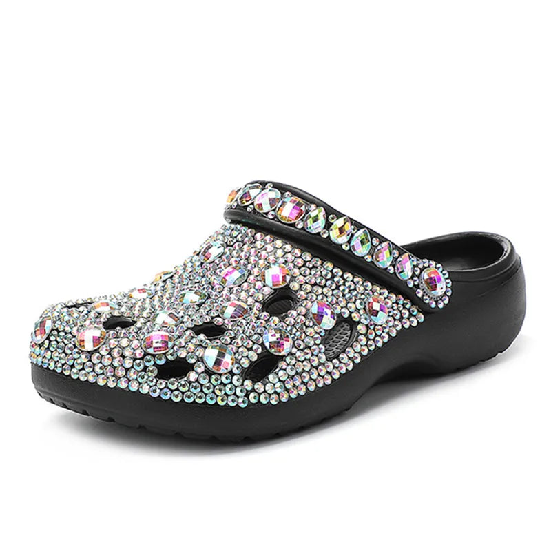 Sandalias de verano para mujer de EVA con adornos de cristal – Alviera