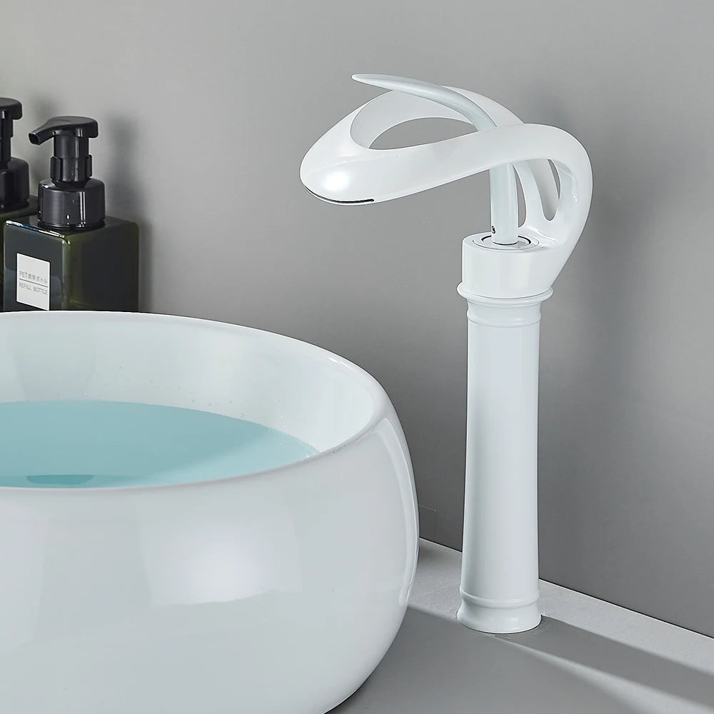 Brass Bathroom Faucet with Waterfall Spout - Flowarc