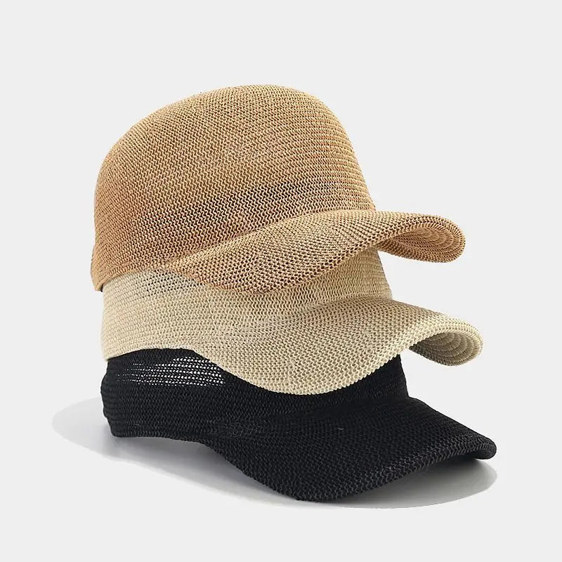 Trendy braided cap with wide brim – SunWeave Style