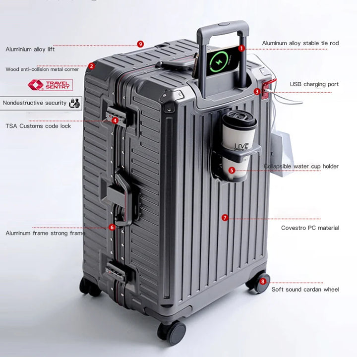 Brede Handgreep Hardcase Koffer – Lissabon