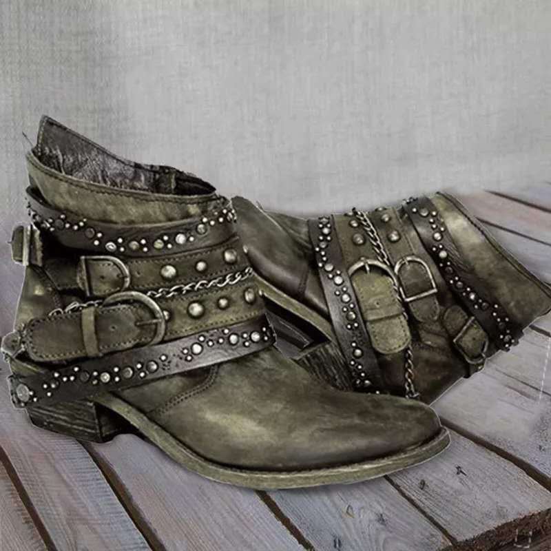 Vintage wsuwane damskie botki - Nora