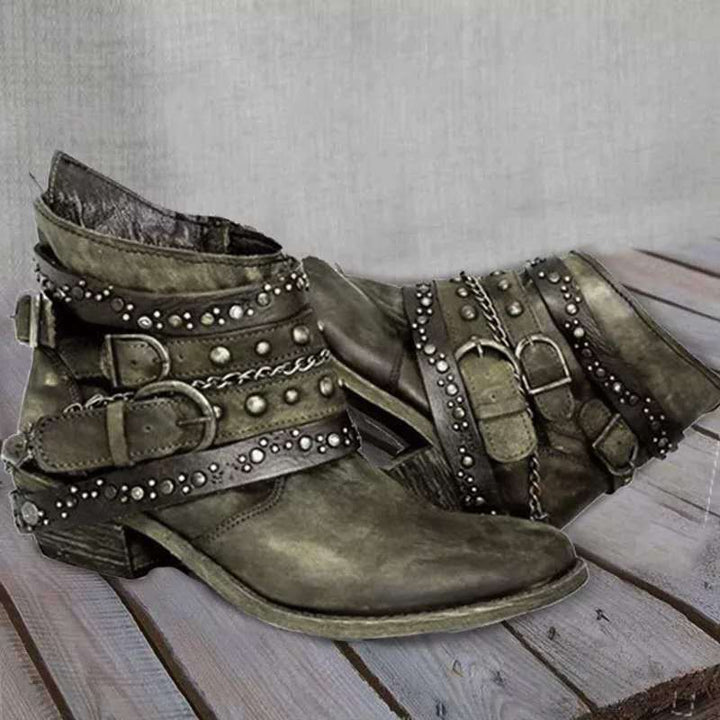 Vintage wsuwane damskie botki - Nora