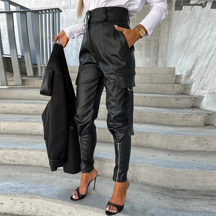Trendy Women's Leather Pants - Sophie
