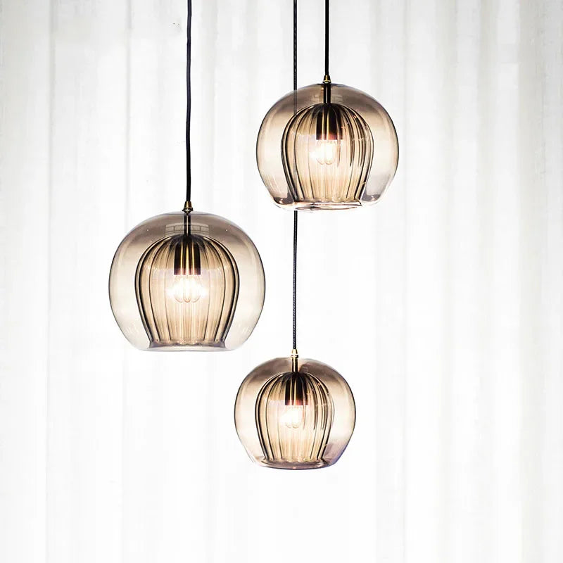Nowoczesna lampa wisząca z aluminium i szkła - LumaLite