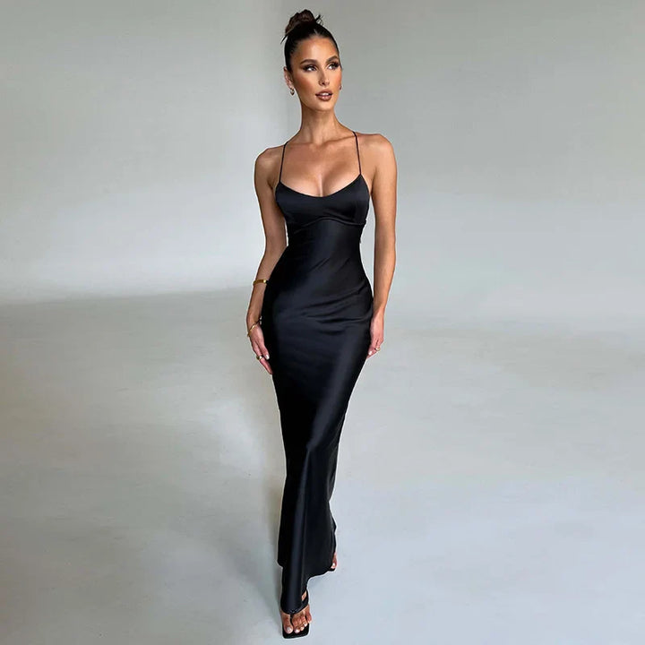 Solid Maxi Dress with Side Slit – Nayla