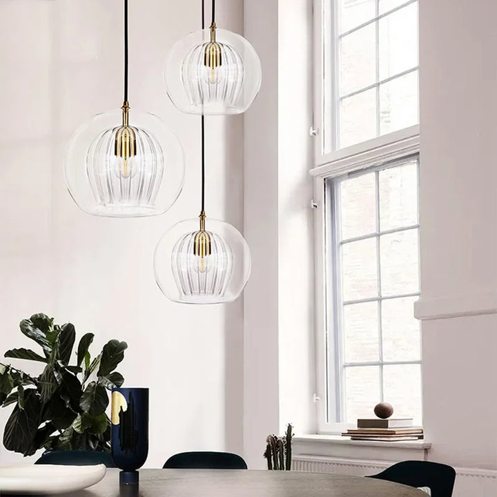 Nowoczesna lampa wisząca z aluminium i szkła - LumaLite