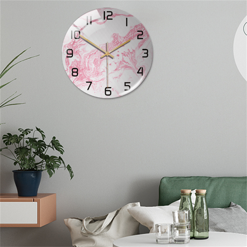 Stijlvolle Wandklok met Marmeren Textuur - MarbleTime