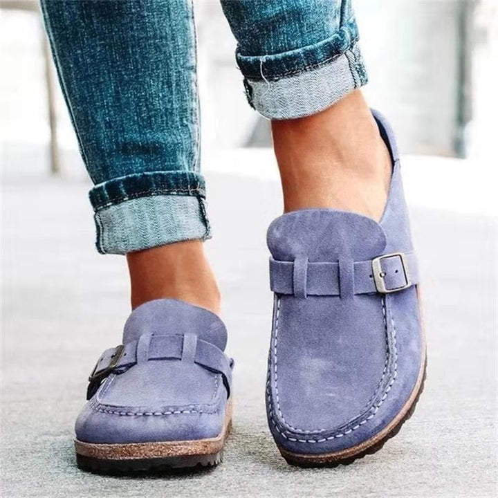 Retro Suede Slip-On Sandals with Orthopedic Comfort - Solenza