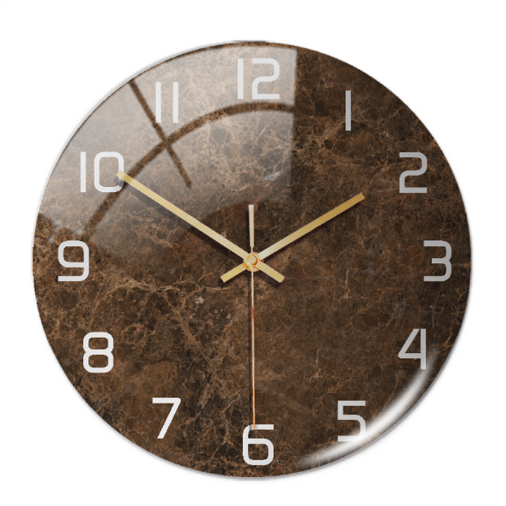 Stijlvolle Wandklok met Marmeren Textuur - MarbleTime