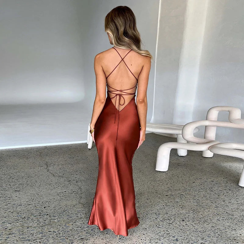Solid Maxi Dress with Side Slit – Nayla