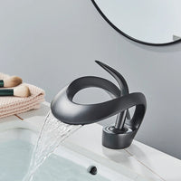 Brass Bathroom Faucet with Waterfall Spout - Flowarc