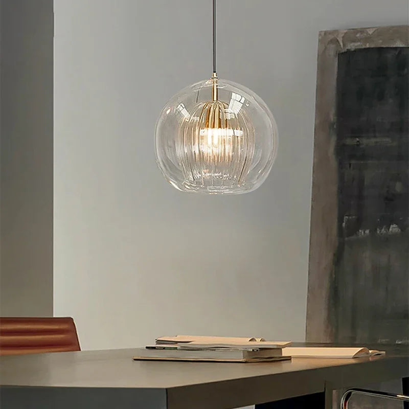 Nowoczesna lampa wisząca z aluminium i szkła - LumaLite