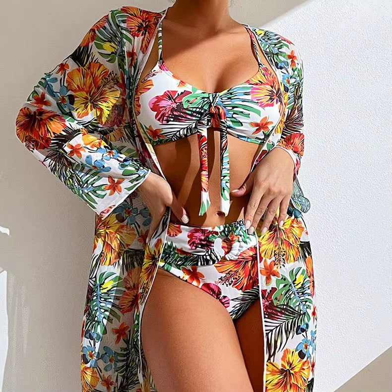 Bikini Set with High Waist and Cover-Up – Amira
