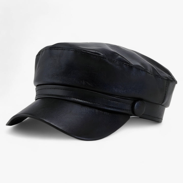 Octagonal Women's Captain's Cap in PU Leather – Valence