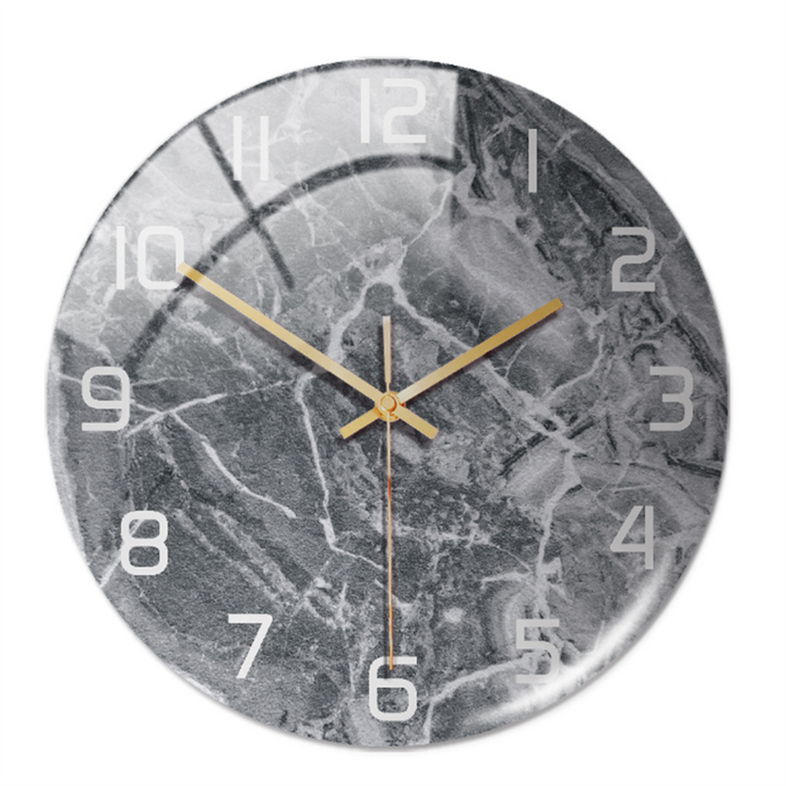 Stijlvolle Wandklok met Marmeren Textuur - MarbleTime