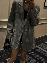 Sprankelende Pailletten Blazer - Celeste